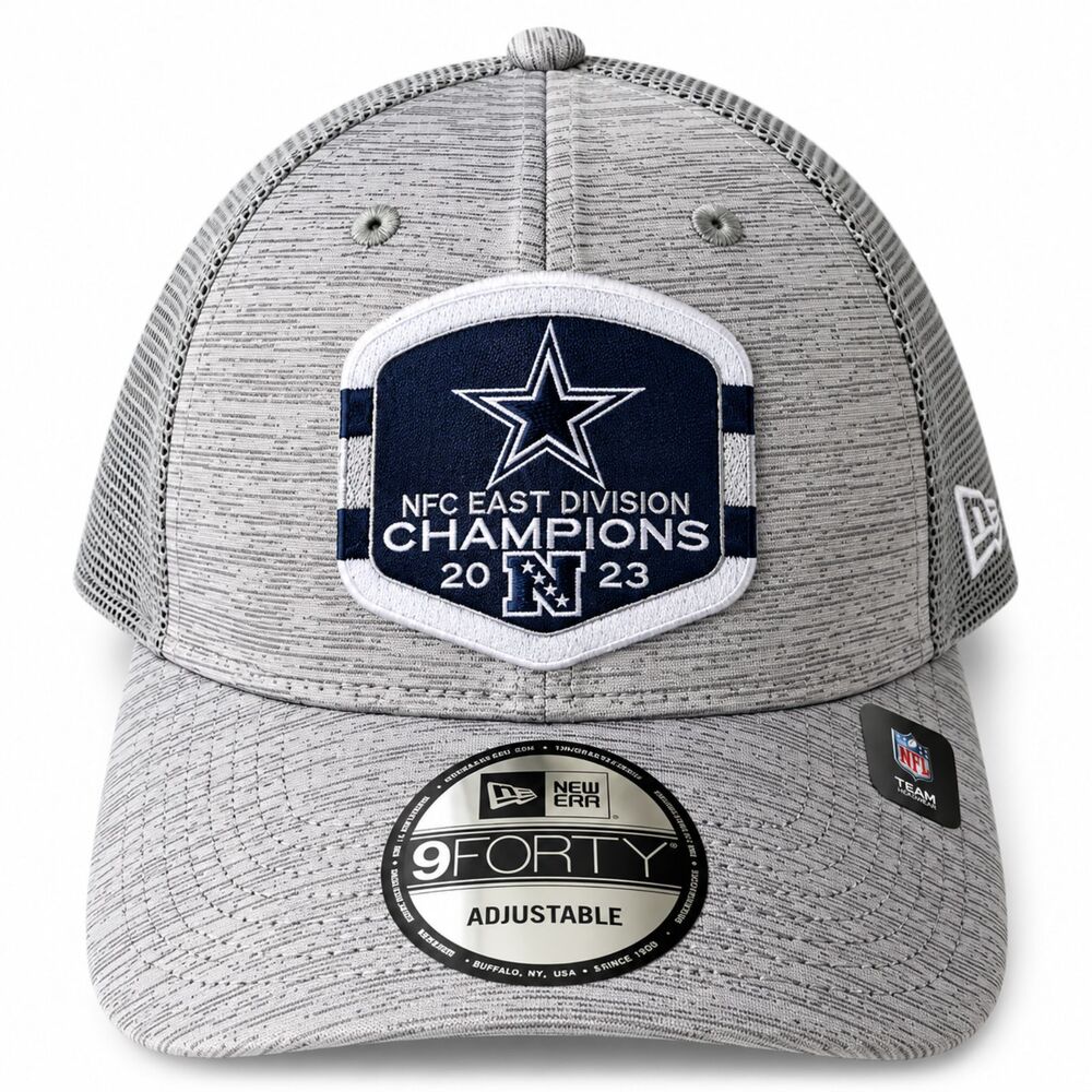 NEW New Era Dallas Cowboys 2023 NFC East Champions 9FORTY Trucker Hat Gray